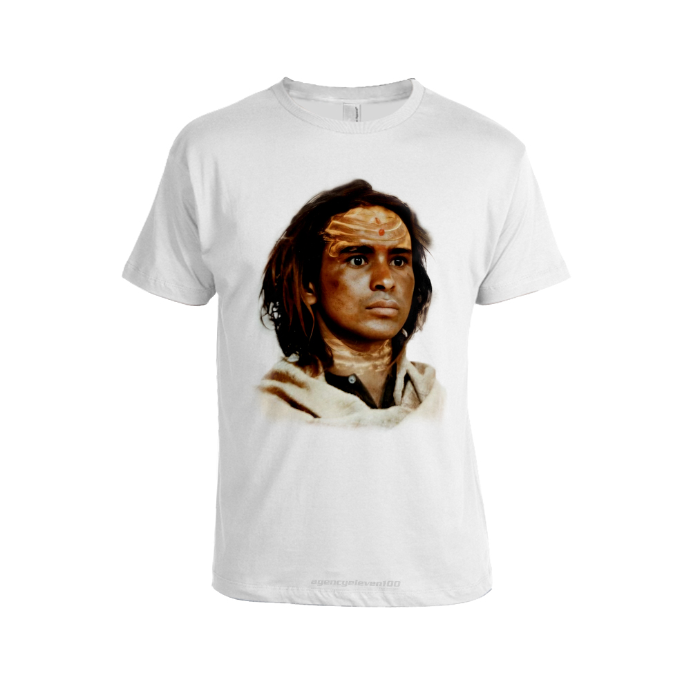 Off-White T Shirt with Babaji's Face Print