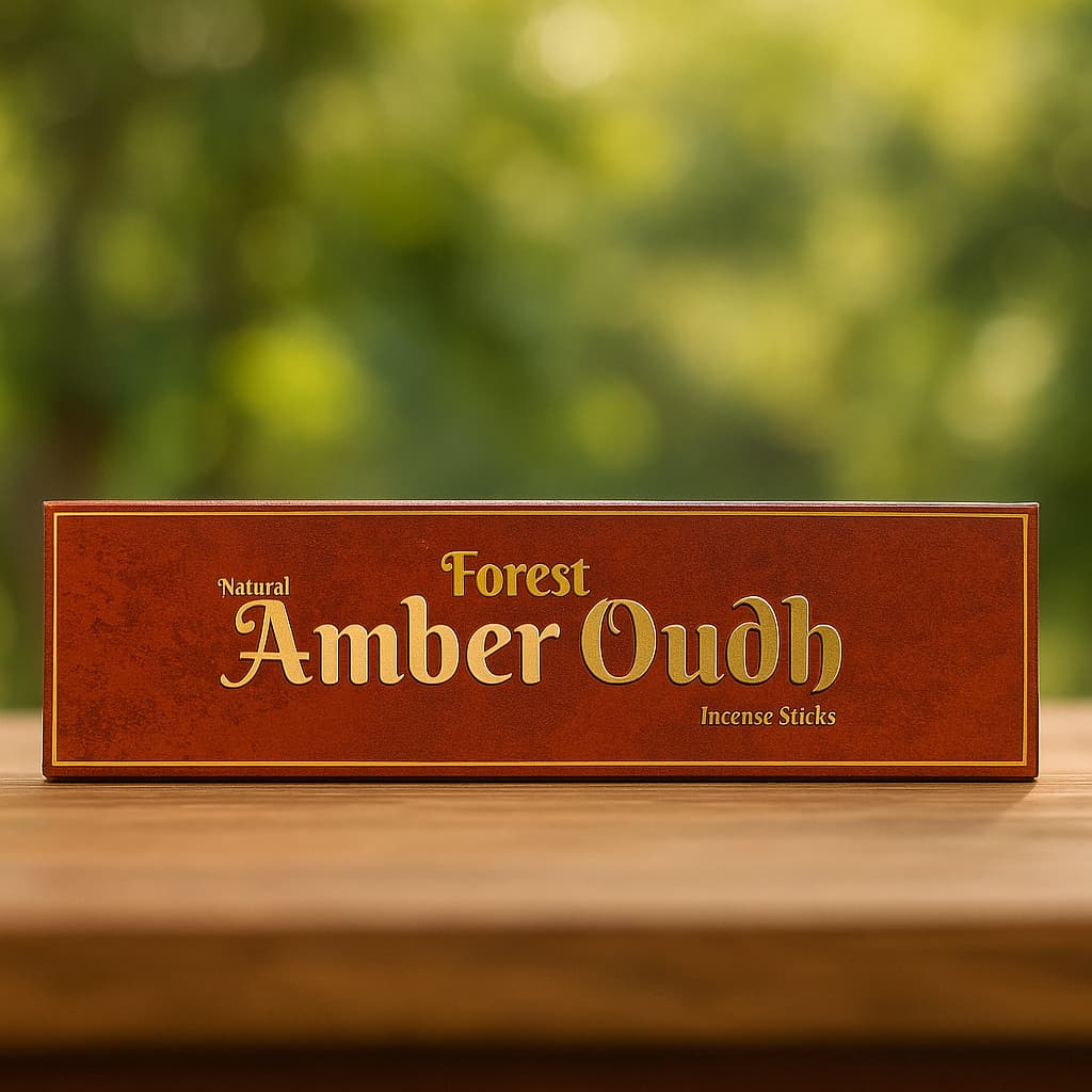 Amber Oudh Incense Sticks – Luxurious Aromatic Blend (Pack of 10)